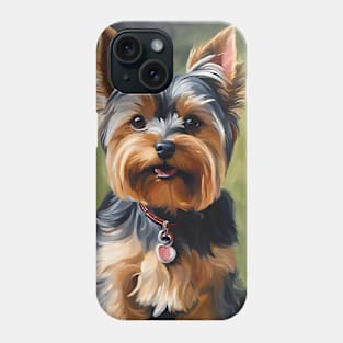 Cute Yorkshire Terrier Dog Oil Painting Phone Case