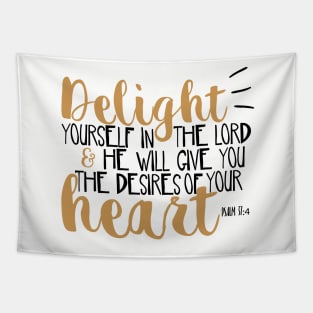 Psalm 37:4 Bible Verse Typographic Cute Hand Writing Tapestry