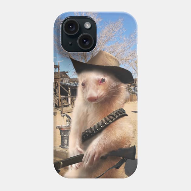 Funny Ferret Cowboy Phone Case by Random Galaxy