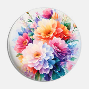 More Flowers In Watercolor Style - AI Art Pin