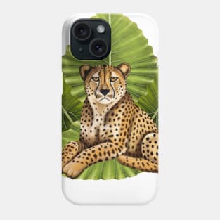 Cheetah on Taro Leaves Phone Case