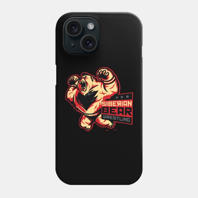 Siberian Bear Wrestling Phone Case by WinterArtwork