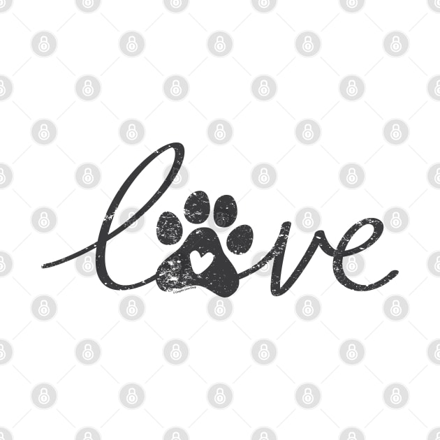 Love Paw Print Distressed © GraphicLoveShop by GraphicLoveShop