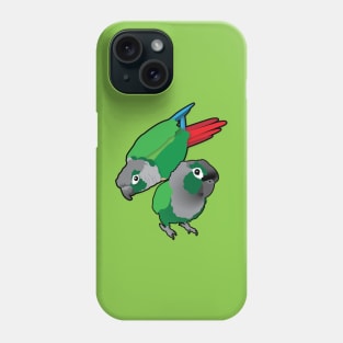 Green Cheek Conure Pair of Parrots Phone Case