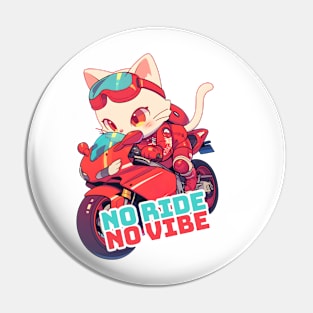 Cool cat riding motorbike Pin