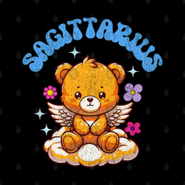 Vintage Sagittarius Teddy Bear Zodiac Sign Astrology Cute by Lavender Celeste