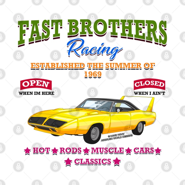 Fast Brothers Racing Muscle Car Hot Rod Racing Novelty Gift by Airbrush World