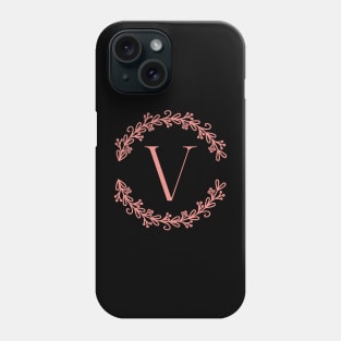 Pink Monogram Letter V Phone Case