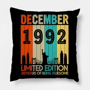 Vintage December 1992 Limited Edition 30 Years Of Being Awesome Pillow