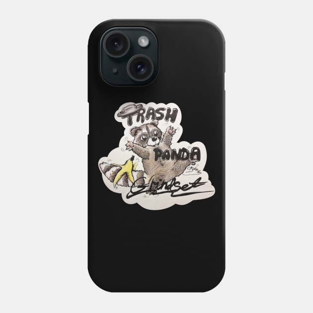 Trash Panda Grindset | Raccoon Drawing Phone Case by Athene Art