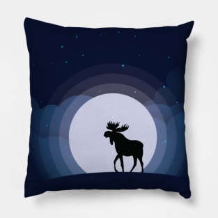 Canada Moose Silhouette Pillow