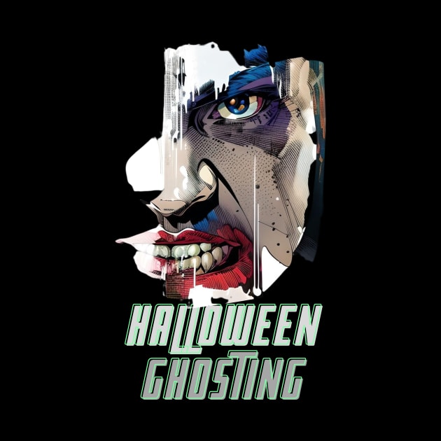 Halloween Ghosting (scary cartoon snarl face) by PersianFMts