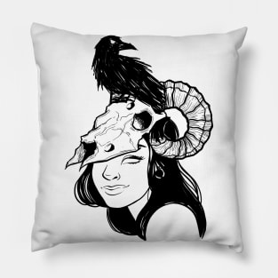 Raven girl Pillow