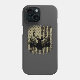 Camo US Flag Deer Elk Buck Camoflage Hunting Hunter Dad Gift Phone Case