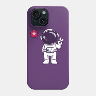 Cute Astronaut - Spaceman Peace Sign Phone Case