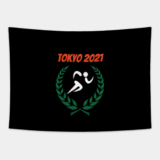 Track Tokyo 2021 Olympics Tapestry