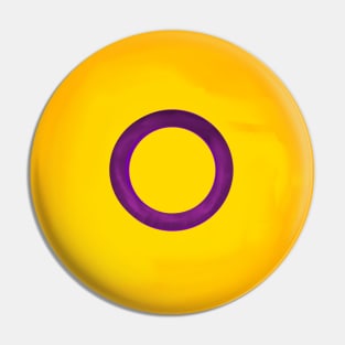 Intersex  pride flag colours circular sphere Pin