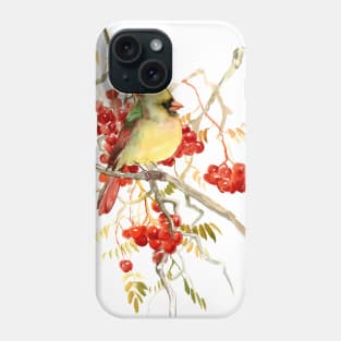 Cardinal Bird and Berries Phone Case