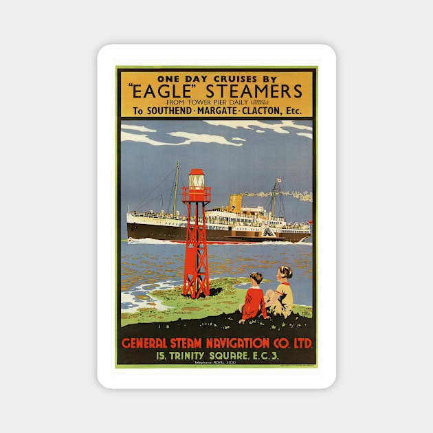 Eagle Steamers UK Vintage Poster 1935 Magnet by vintagetreasure