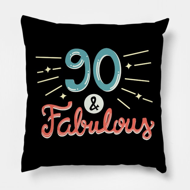 90th Birthday t-shirt Pillow by KsuAnn