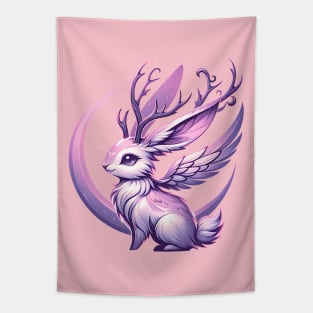 Pastel Jackalope Bunny with Antlers Mythical Animal Tapestry