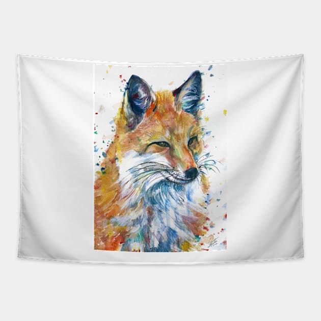 FOX watercolor painting Tapestry by lautir