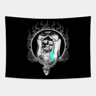 Greek God's Inner Soul with Flames and Heart Tapestry