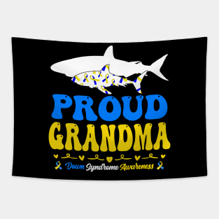 Proud Grandma World Down Syndrome Awareness Day Shark Tapestry