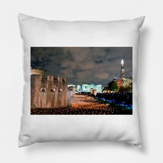 Tower of London Beyond The Deepening Shadow Pillow by AndyEvansPhotos