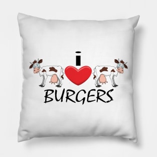 I Heart Burgers Pillow