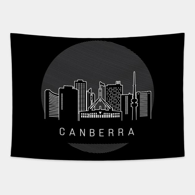 Canberra Australia Skyline Tapestry by travel2xplanet