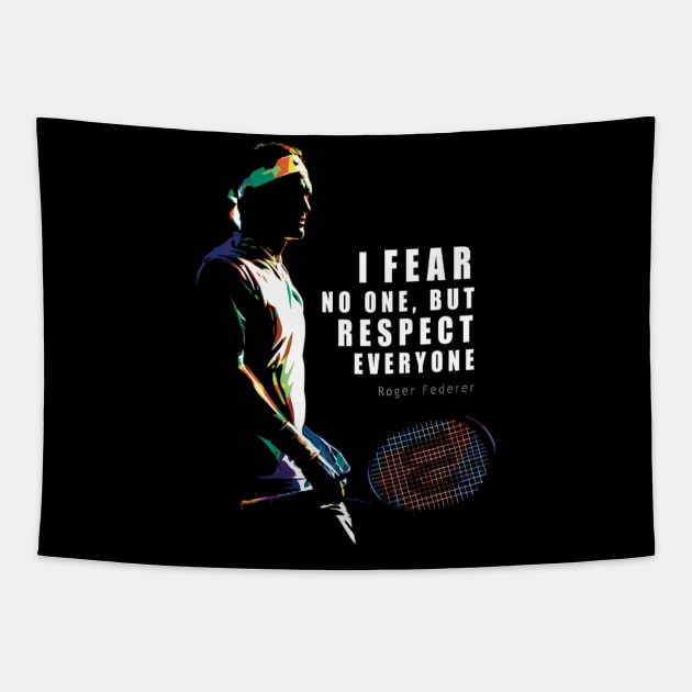 Roger Federer Inspirational Quote Tapestry by jandesky