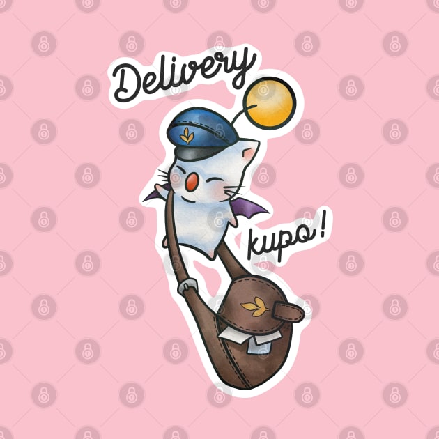 Special delivery, kupo! Delivery moogle from Final Fantasy 14 art by SamInJapan