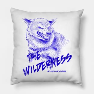 Wolf, The Wilderness-  Blue Design Pillow