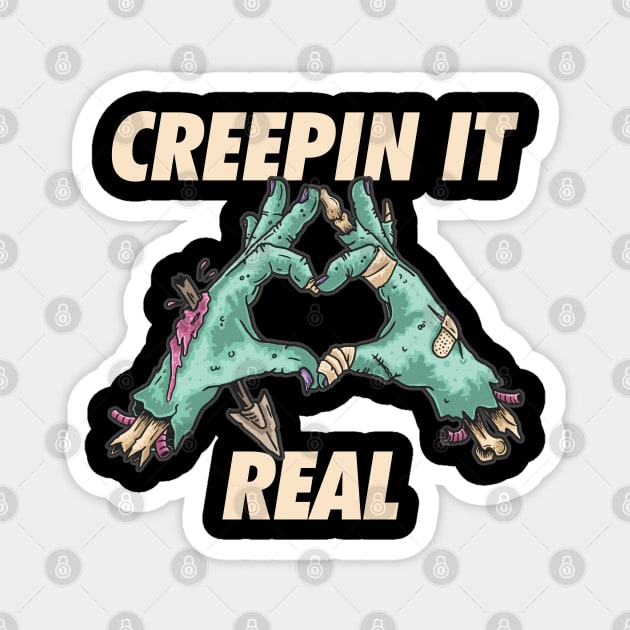 Creepin It Real -  Zombie Hand s Heart Magnet by BlackRavenOath