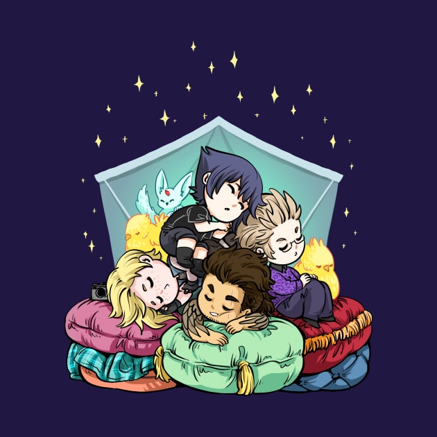 FFXV sleep pile by beanclam