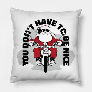 Santa claus riding motorcycle Pillow