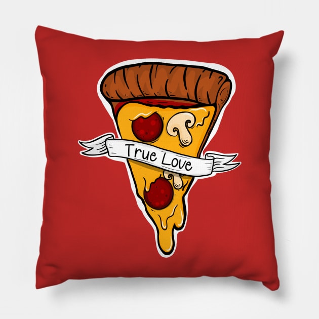 True Love Pizza is My Valentine Pillow by SusanaDesigns