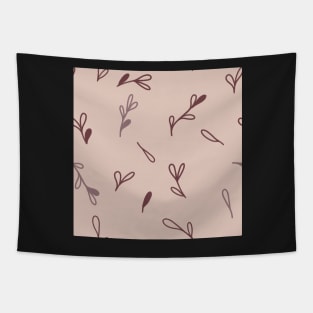 Minimal Plum Leaves pattern Tapestry