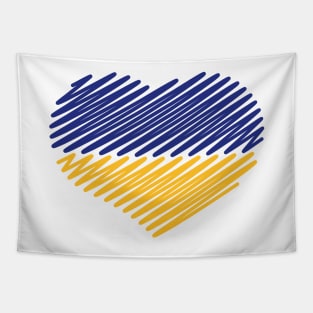 Ukraine Heart (Flag / Blue - Yellow) Tapestry