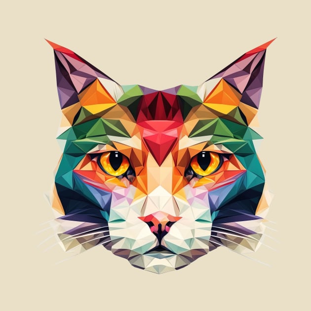 Polygon Cat Head 01 by i2studio