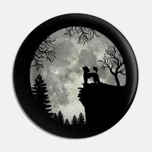 Poodle Dog And Moon Scary Halloween Pin