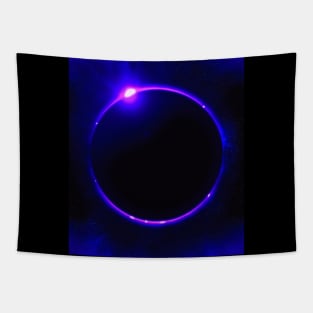 Blue Solar Eclipse Tapestry