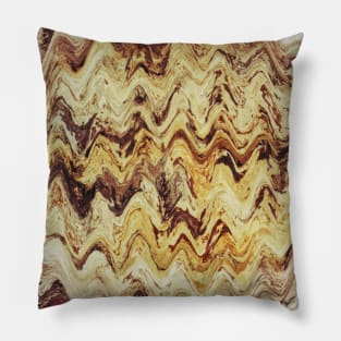 Marble Fluid Pour Brown Natural Pillow