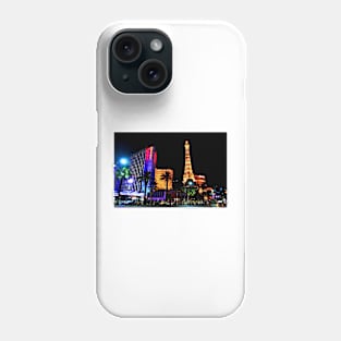 Eiffel Tower Paris and Ballys Hotel Las Vegas America Phone Case