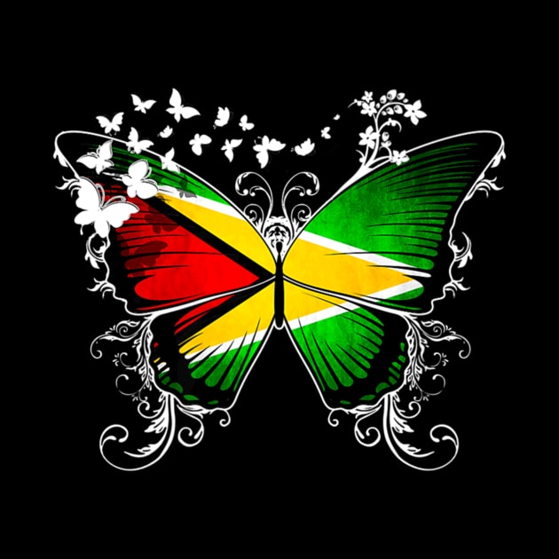 Guyana Flag Butterfly by Near-Face Goddess