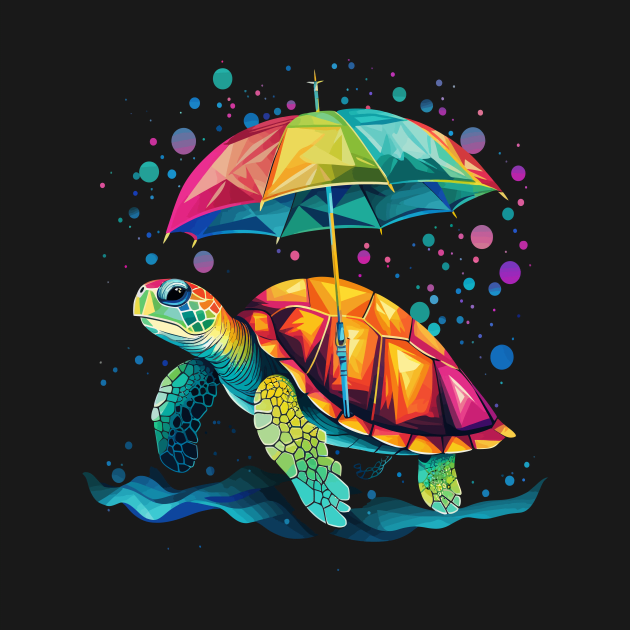 Sea Turtle Rainy Day With Umbrella by JH Mart
