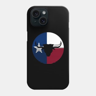 Bull head on texas flag retro Phone Case