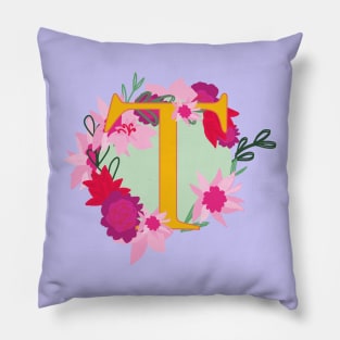 Monogram T, Personalized Initial Pillow