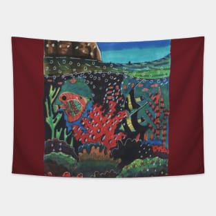 Underwater Ocean Life Tapestry